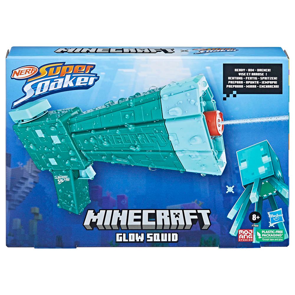 Hasbro - Nerf Super Soaker Minecraft Glow Squid Water Blaster