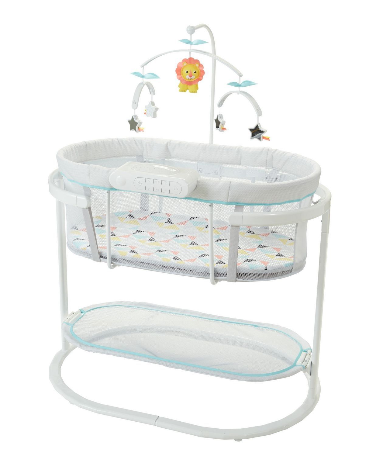 Little Angel - Baby Soothing Motions Bassinet Sleeping Crib- White