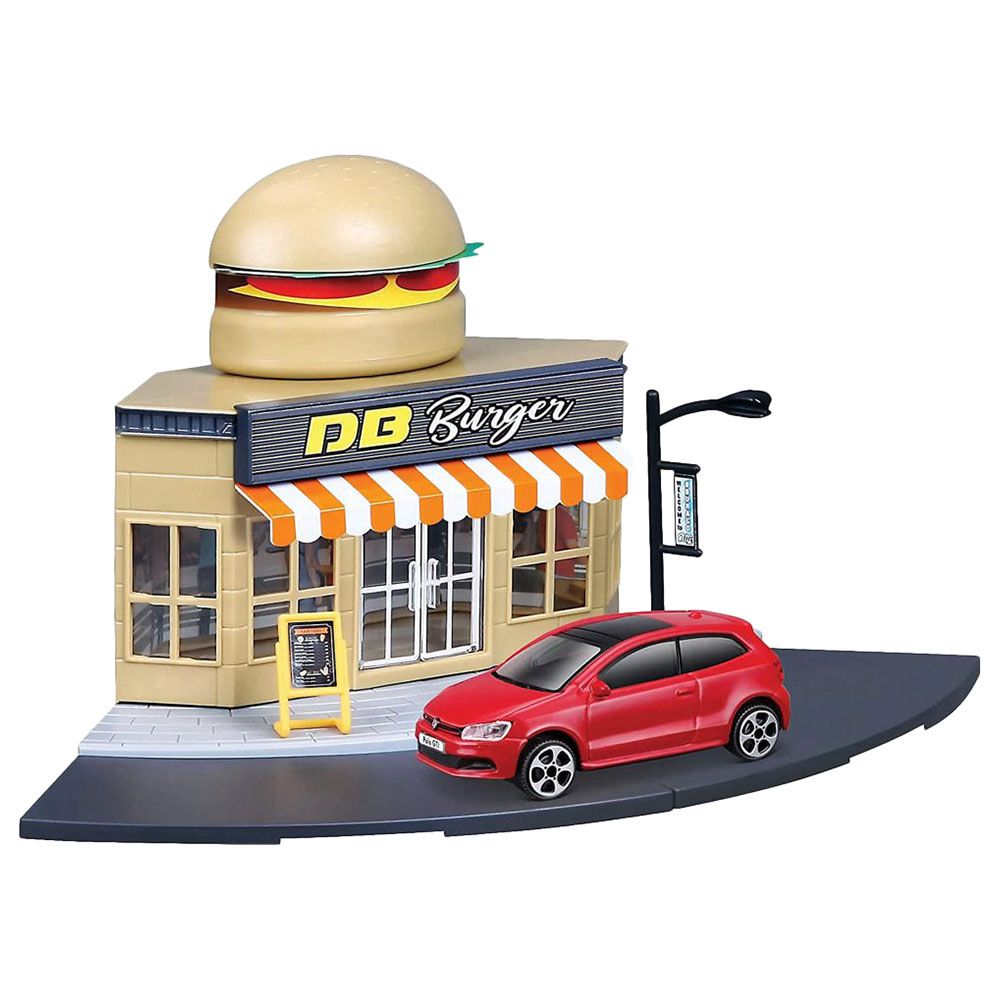 Bburago - 1/43 Street Fire City Fast Food Playset w/ Car