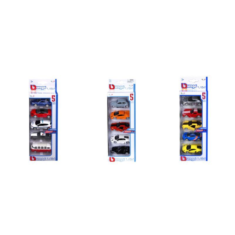 Bburago - 1/64 Vehicles 5 Pack - Assorted