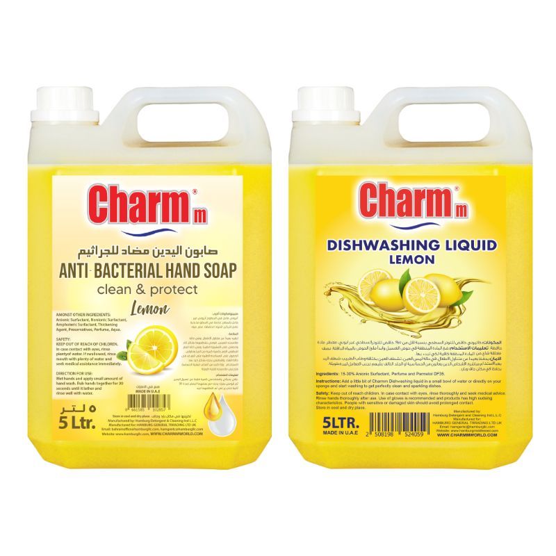 Charmm - Antibacterial Handwash Lemon & Dishwashing Liquid 5L