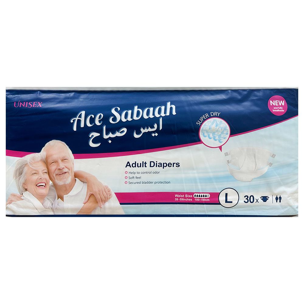 Ace Sabaah - Premium Adult Diapers - 30 Diapers - Large