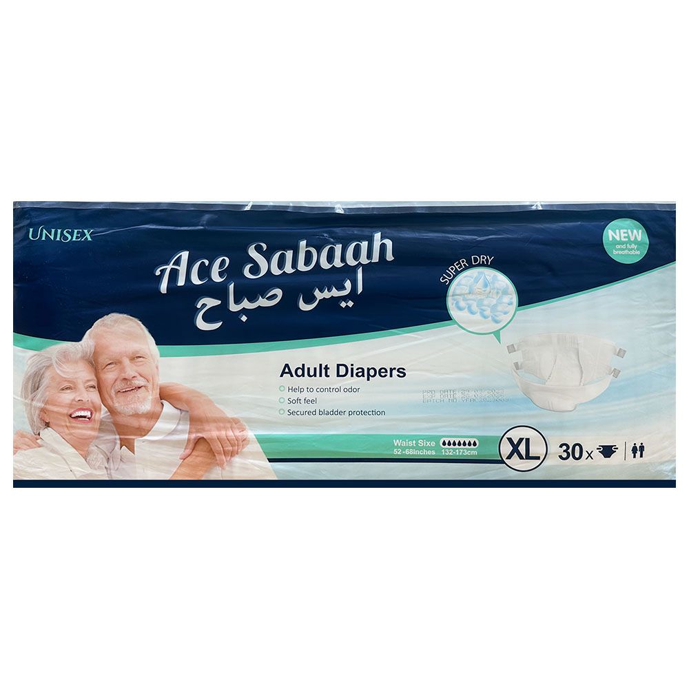 Ace Sabaah - Premium Adult Diapers - 30 Diapers - XL