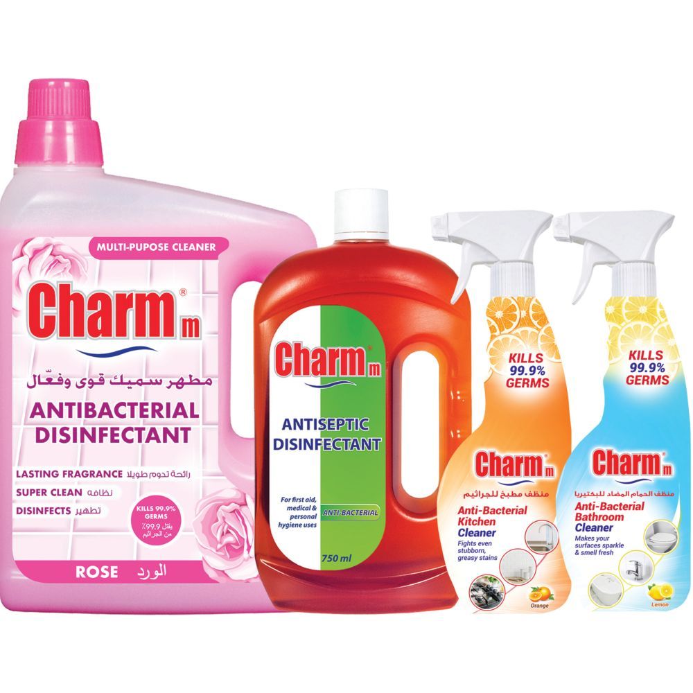 Charmm - Rose Antibacterial Bathroom Cleaner Combo Pack