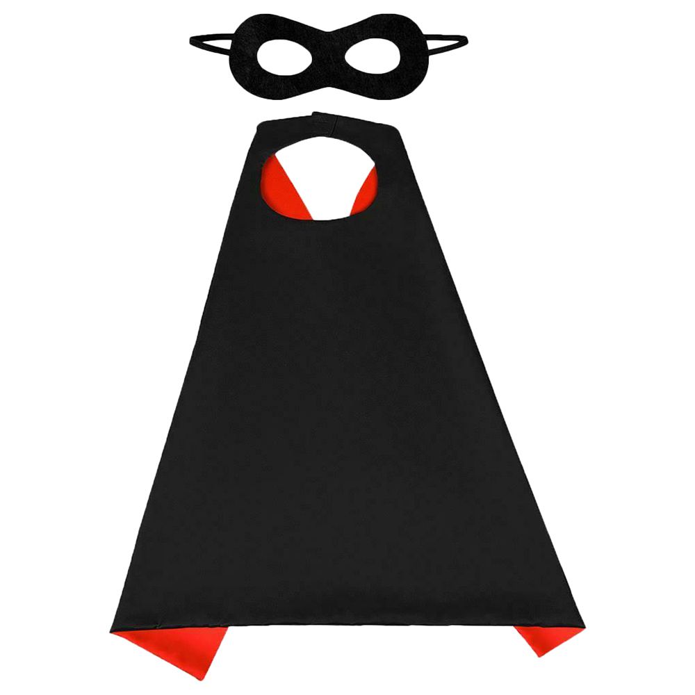 Highland - Black and Red Superhero Cape and Mask Costume 