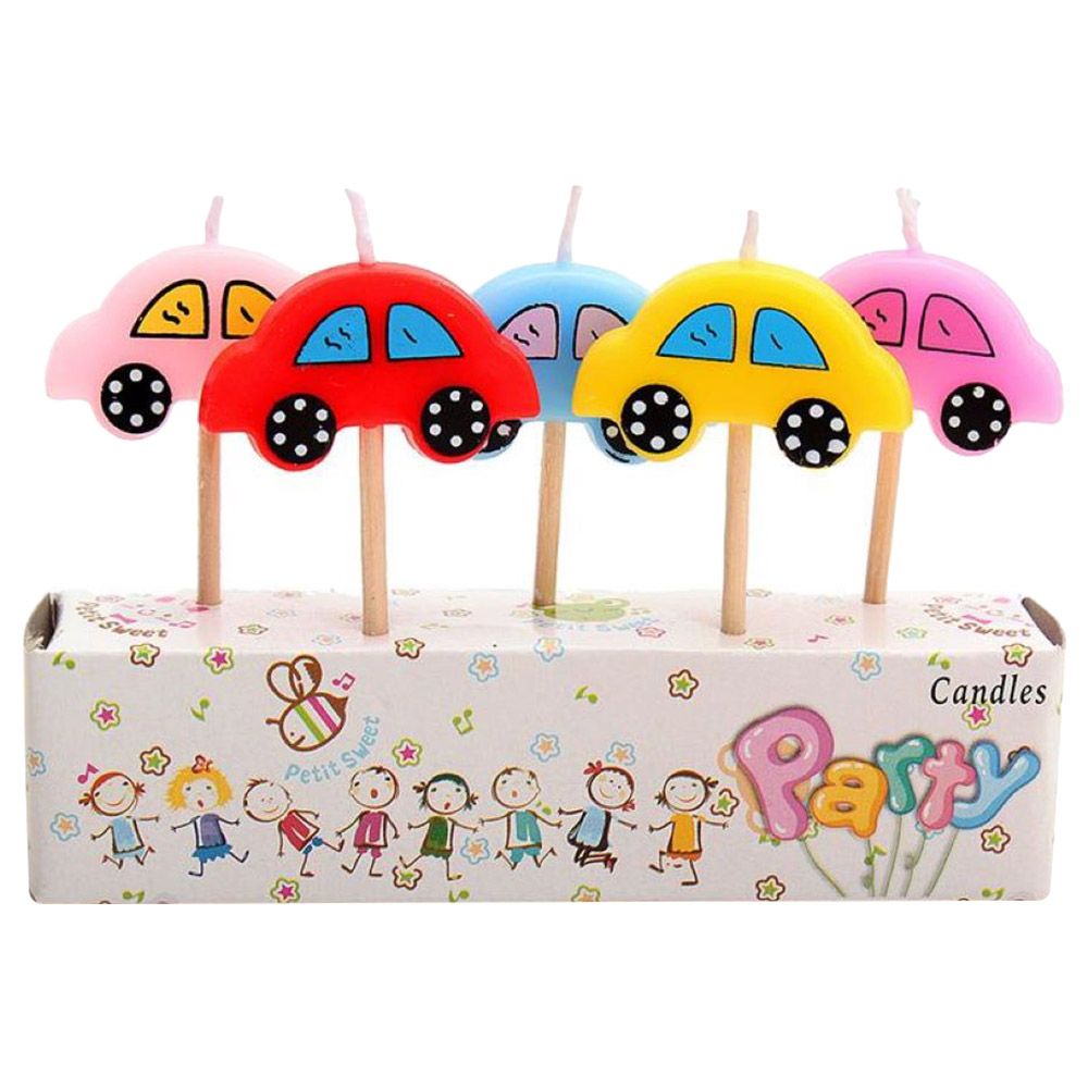 Highland - Happy Birthday Candle Cake Topper - 5pc Car