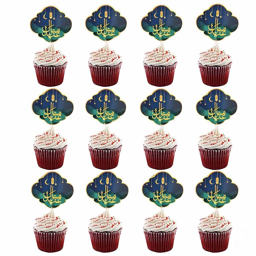 Highland - Eid Mubarak Cupcake Toppers 12pcs - Blue