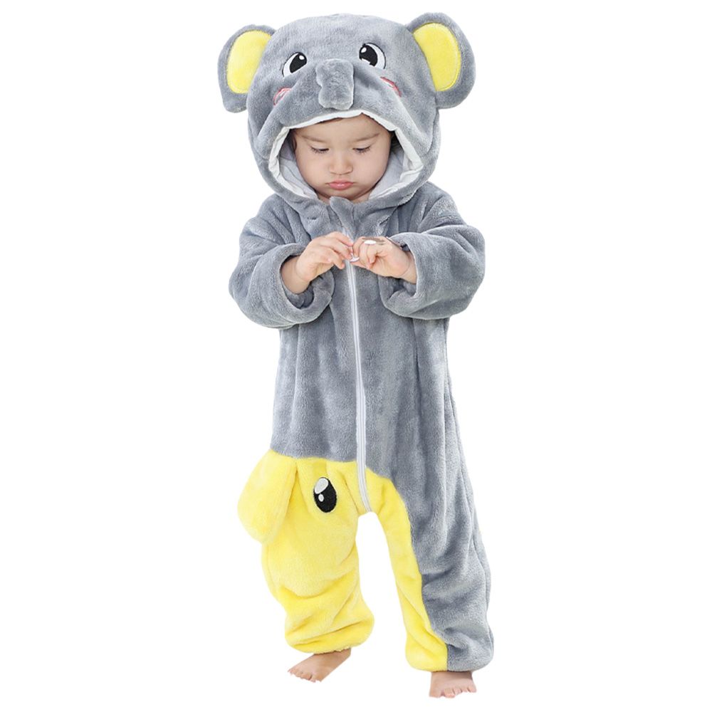 Highland - Kids Elephant Romper Animal Costume - Grey & Yellow