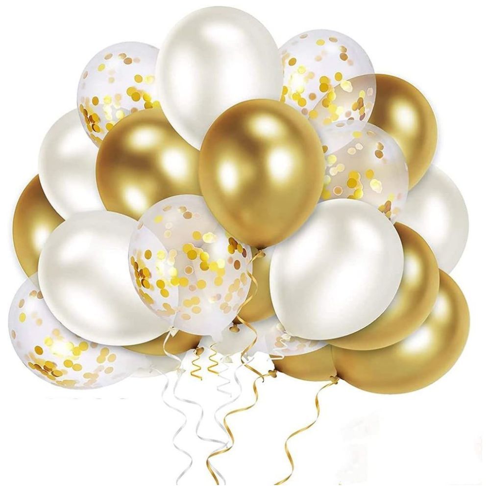 Highland - Gold and White Balloons 40pcs