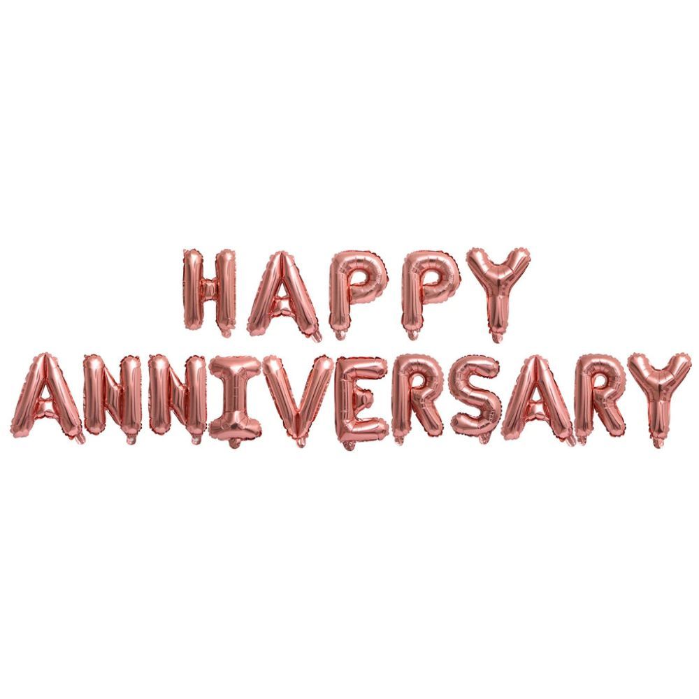 Highland - Rose Gold Happy Anniversary Foil Banner