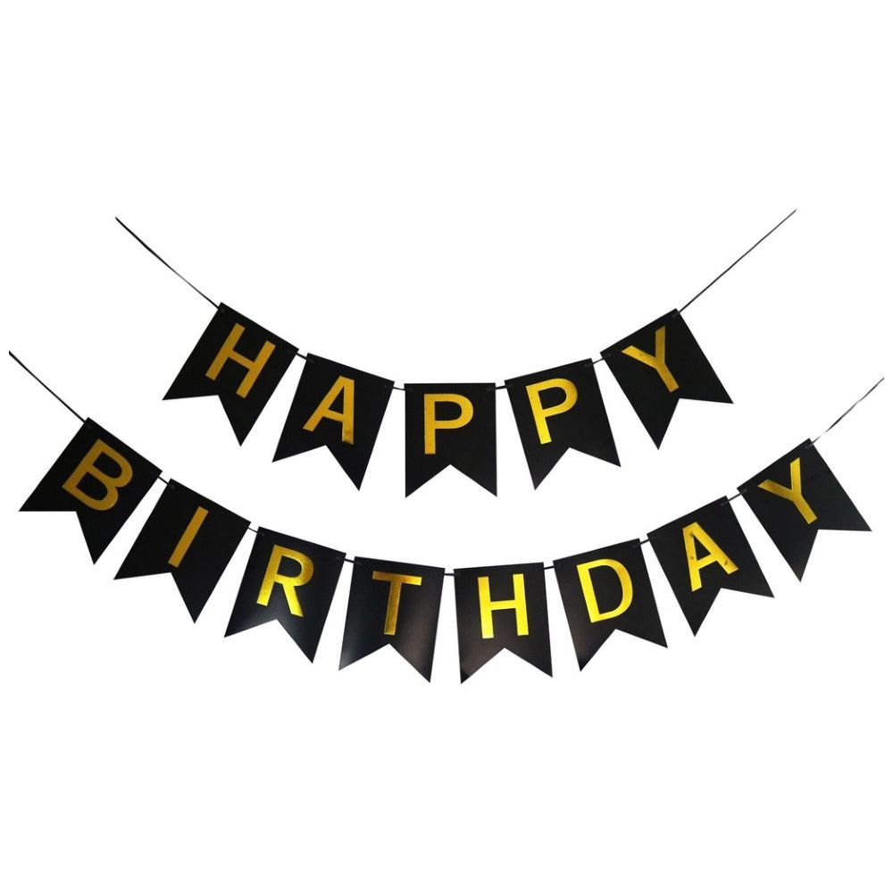 Highland - Black Happy Birthday Banner