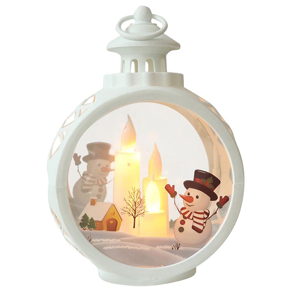 Highland - Christmas Candle Lantern w/ LED Light - White