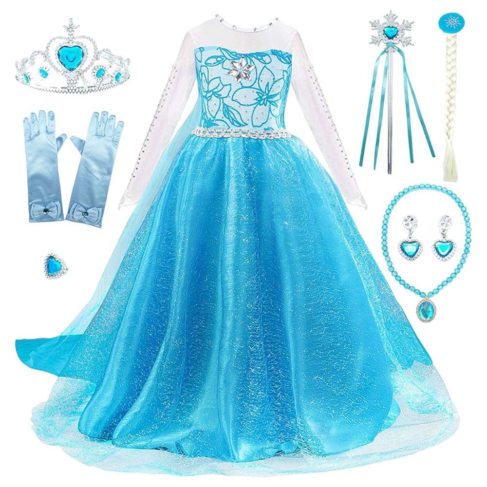 Highland - 8pc-Set - Princess Elsa Costume - Blue