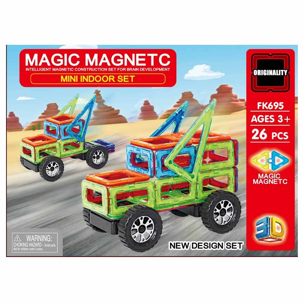 Highland - 26pcs 3D Car Magnetic Tiles Building Block Set