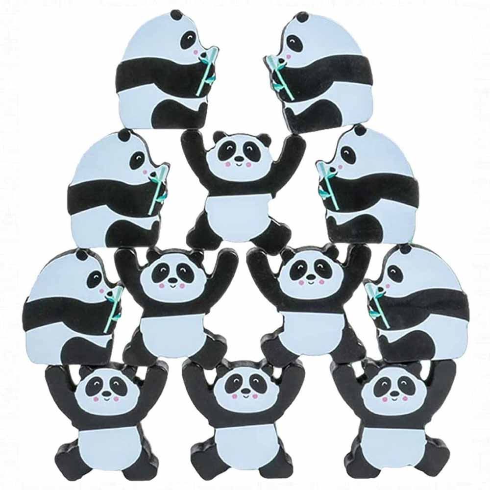 Highland - 12pcs Wooden Panda Stacking & Balancing Toy