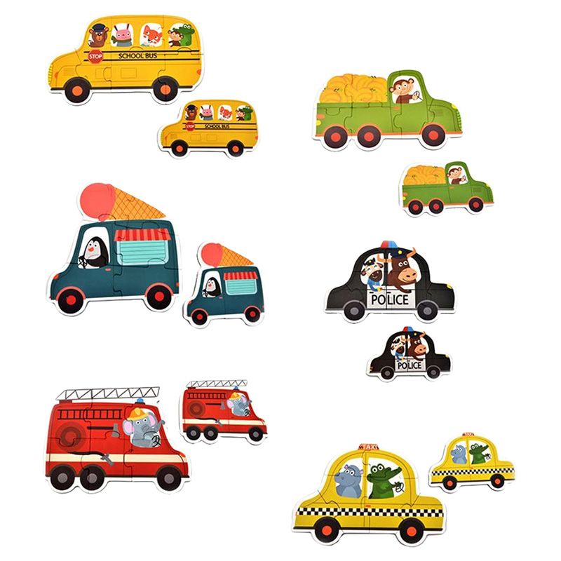 Highland - 6-in-1 Traffic Vehicle Theme Kids Puzzle