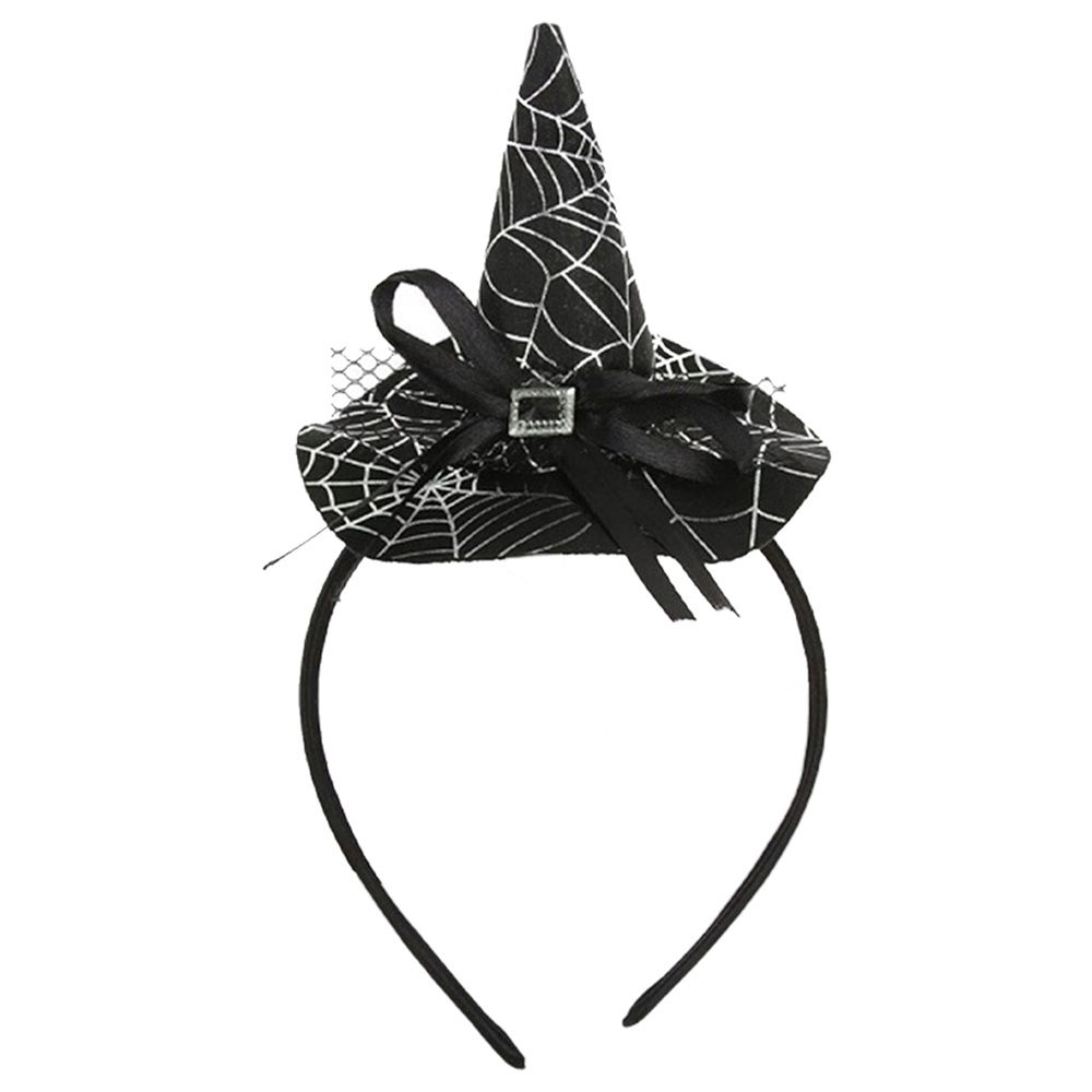 Highland - Halloween Witch Hat Hair Band - Black & Silver