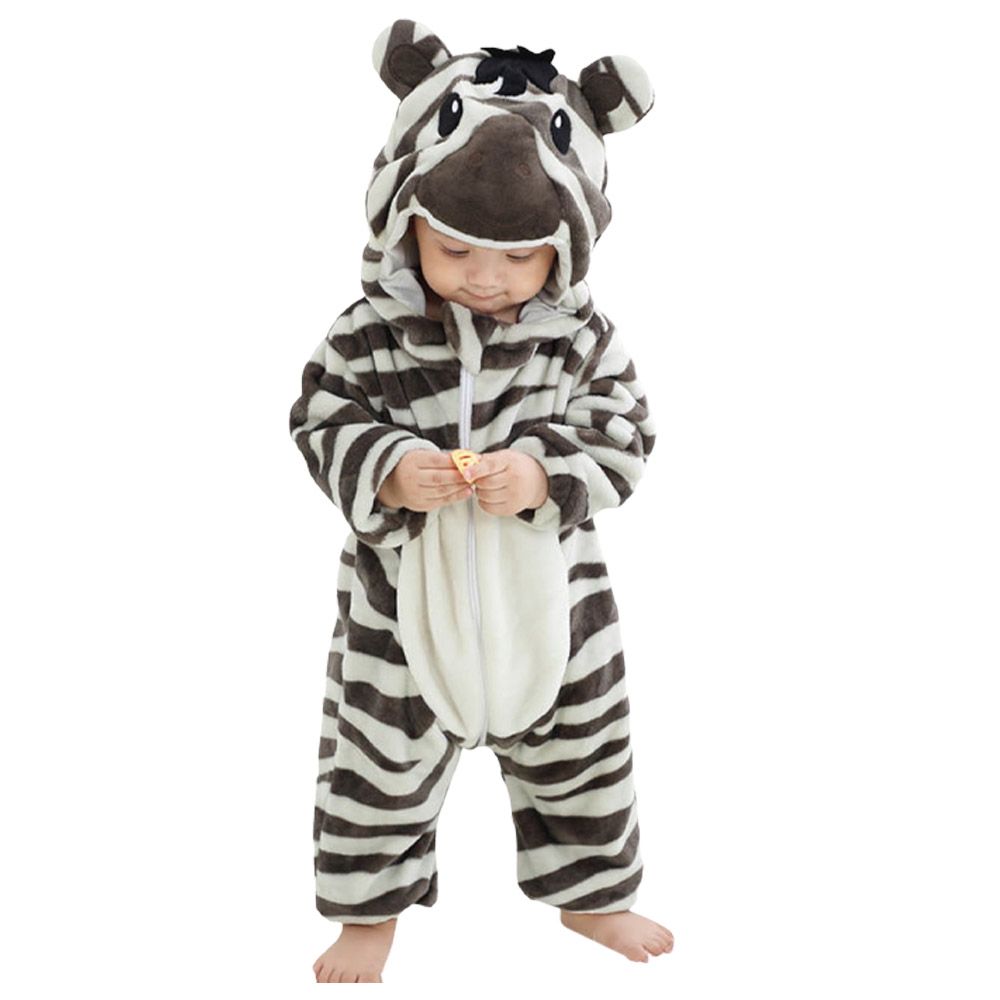 Highland - Kids Zebra Romper Animal Costume - Black & White