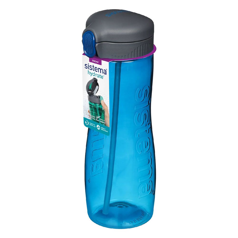 Sistema - 800ml Tritan Quick Flip Bottle - Blue