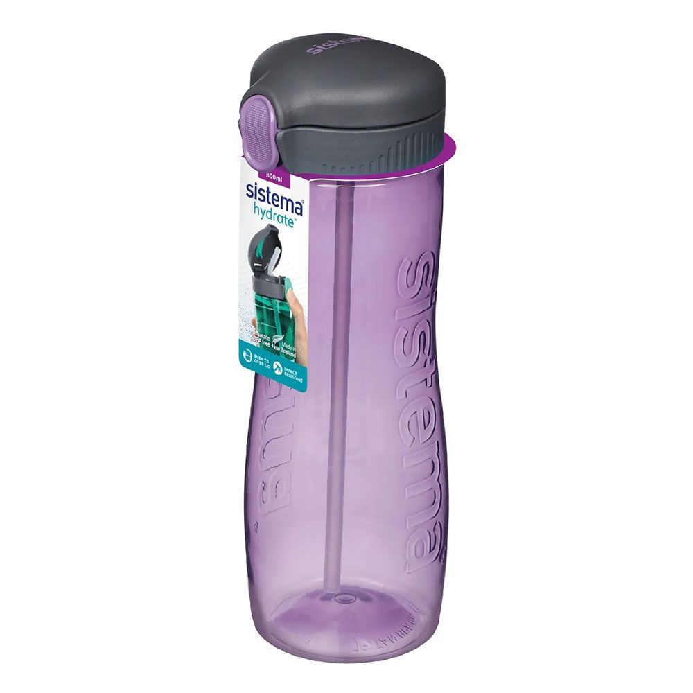 Sistema - 800ml Tritan Quick Flip Bottle - Purple