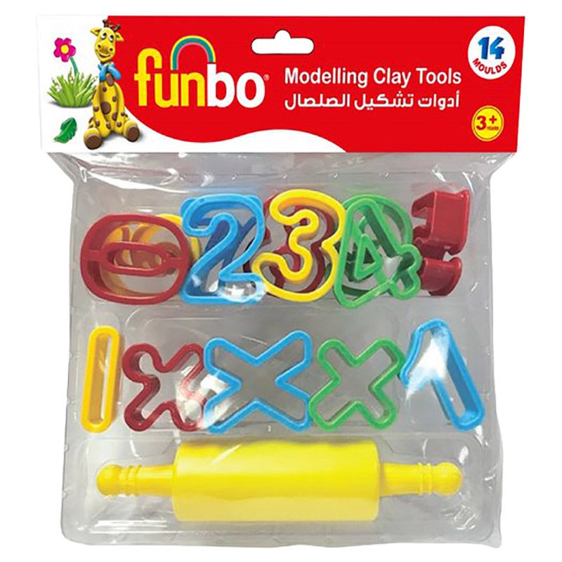 Funbo - Modelling Clay Tools 14 Numeric Letter + 1 Roller