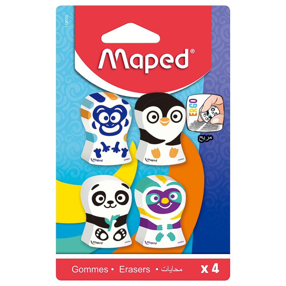 Maped - Ergo Fun Eraser Pack Of 4