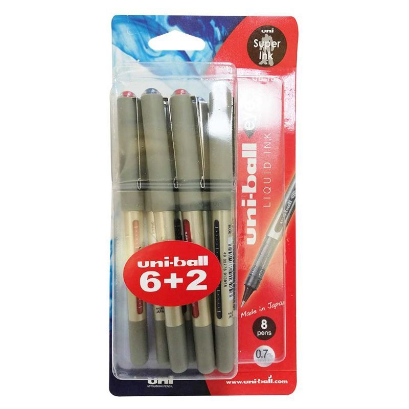 Uni-Ball - Eye Ball Point Pen 0.7mm 6+2pcs