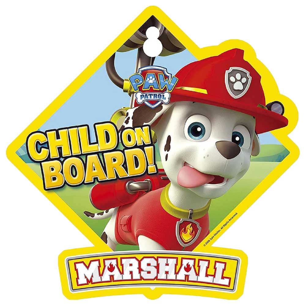 Paw Patrol Child On Board Car Sign - Marshall