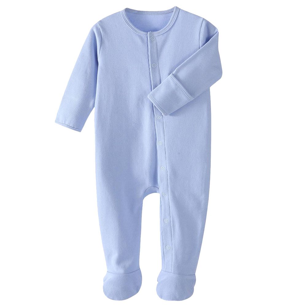 Tiny Toes - 100% Cotton Essential Baby Sleepsuit - Blue (Exclusive)