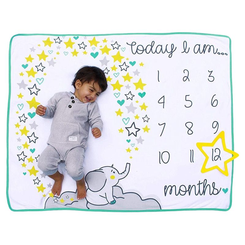 Tiny Toes - Monthly Milestone Blanket - Elephant (Exclusive)