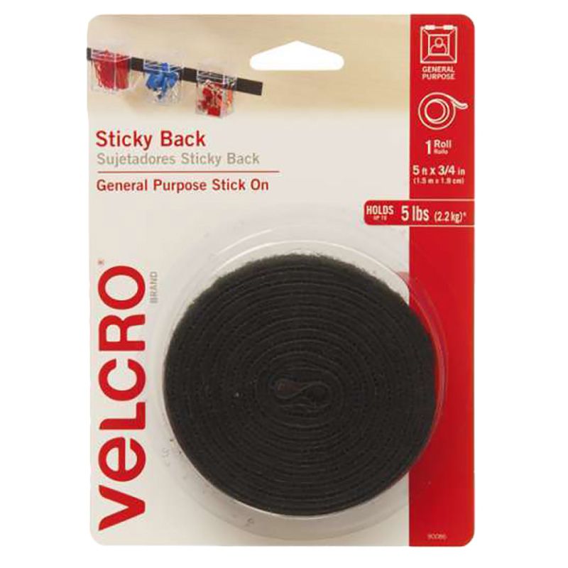 Velcro - Tape 3/4"X5' Black