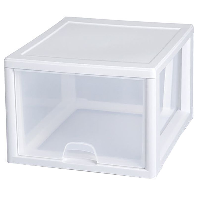 Sterilite - White Frame Stacking Drawer 25L - Clear