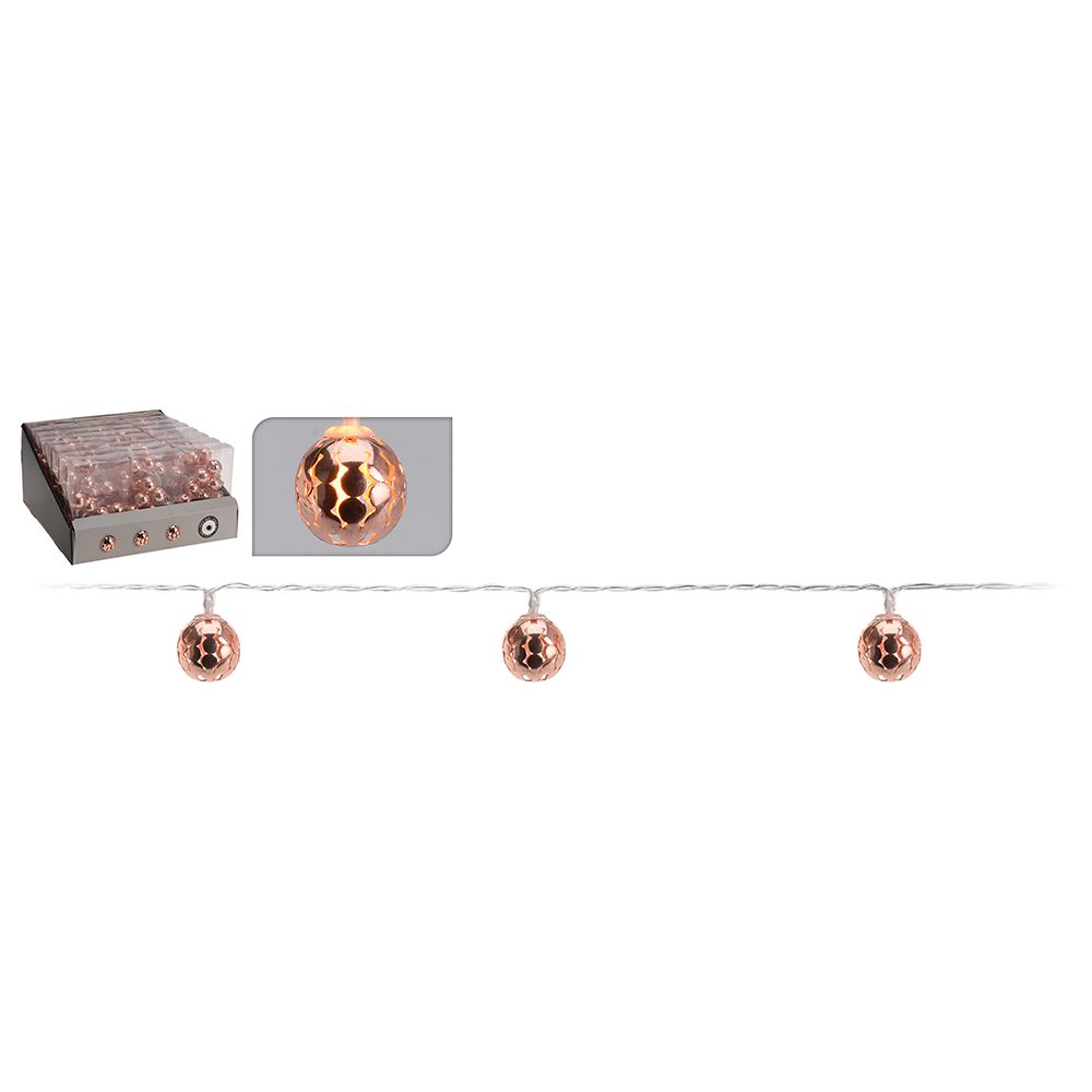 Homesmiths - Christmas LED Chain Ball 25mm Copper