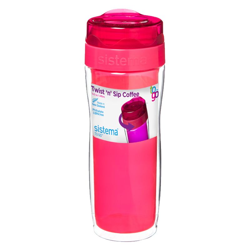 Sistema - Twist 'n' Sip Coffee to Go 490ml - Pink