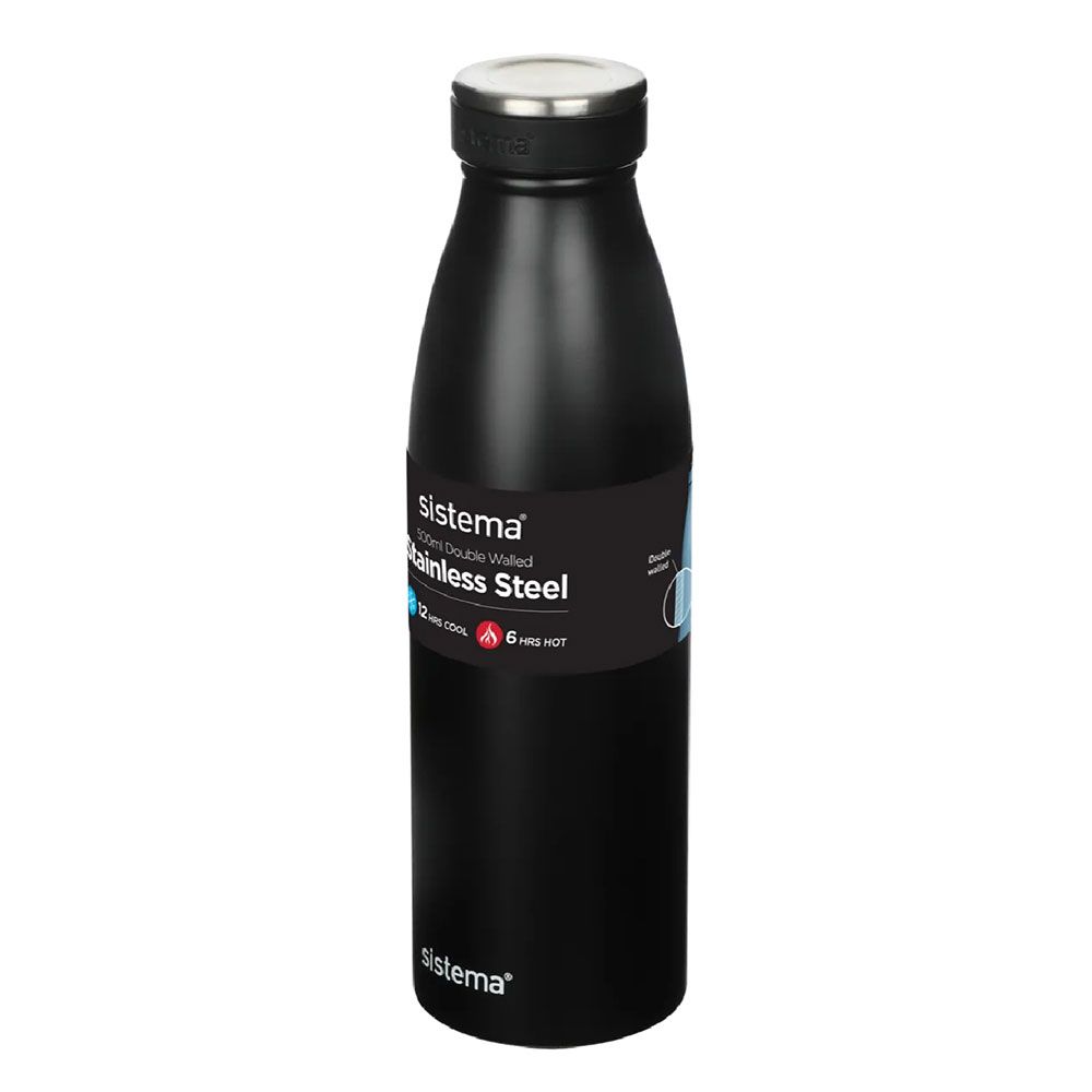 Sistema Stainless Steel Bottle 500ML - Black