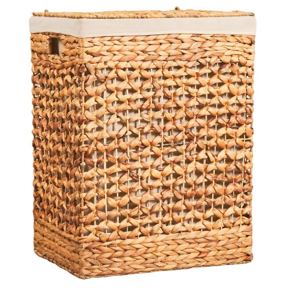 Homesmiths - Natural Water Hyacinth Laundry Hamper W/ Liner - L