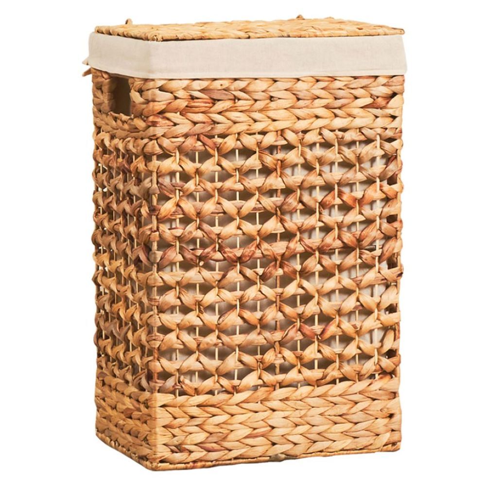 Homesmiths - Natural Water Hyacinth Laundry Hamper W/ Liner - S