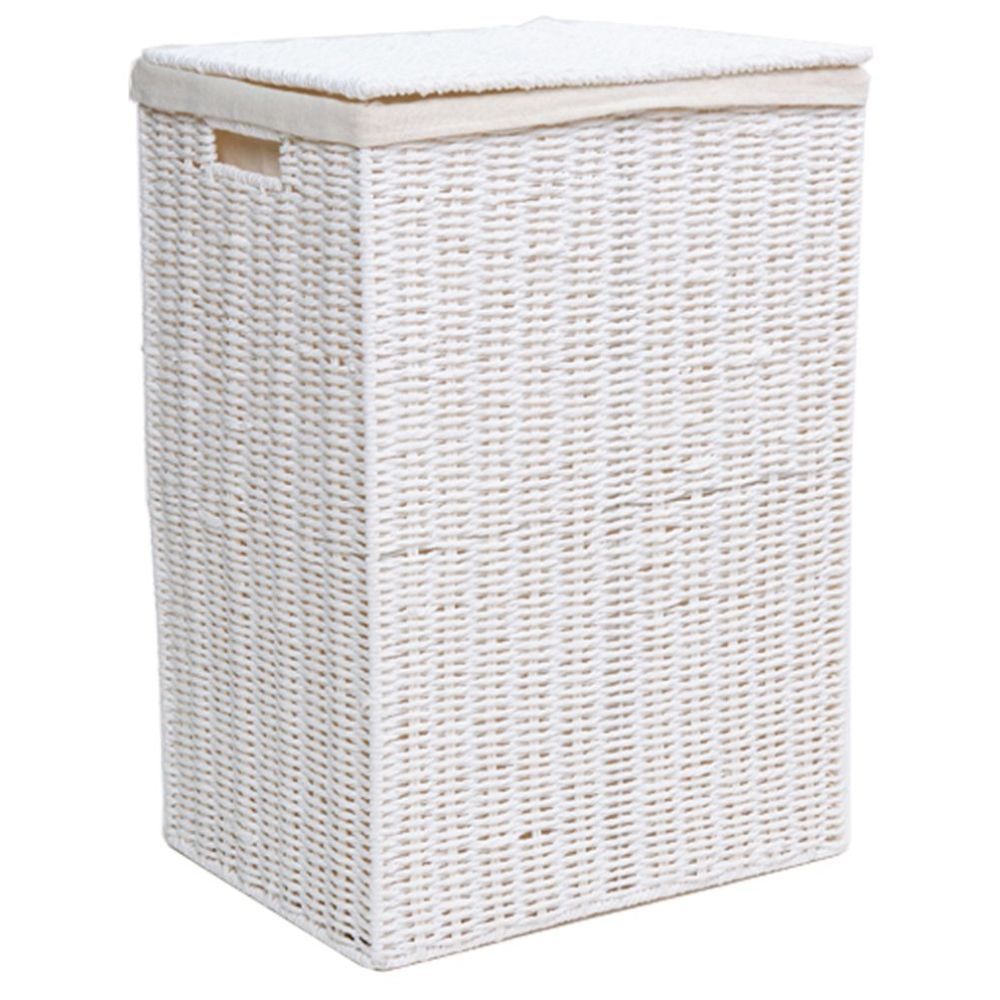 Homesmiths - Large Laundry Hamper W/ Liner - White