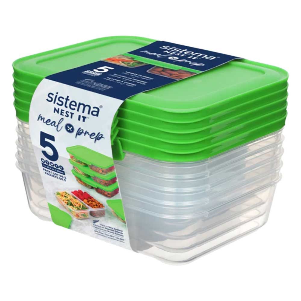 Sistema - Meal Prep Nest Containers 870mL - Set of 5