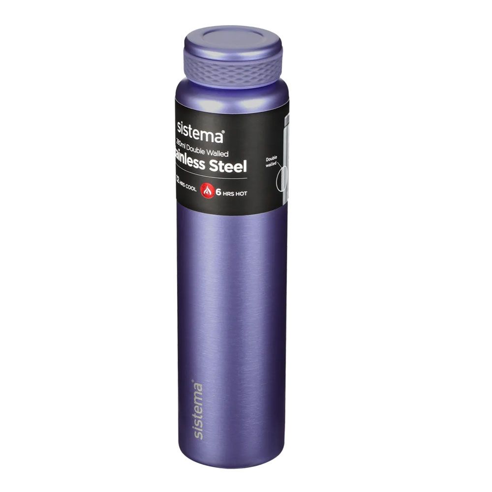 Sistema - Chic Stainless Steel Bottle 280mL - Purple