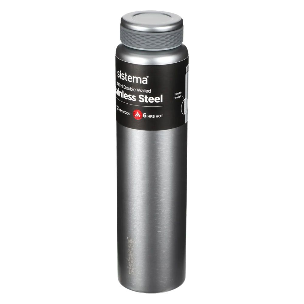 Sistema - Chic Stainless Steel Bottle 280mL - Dark Grey