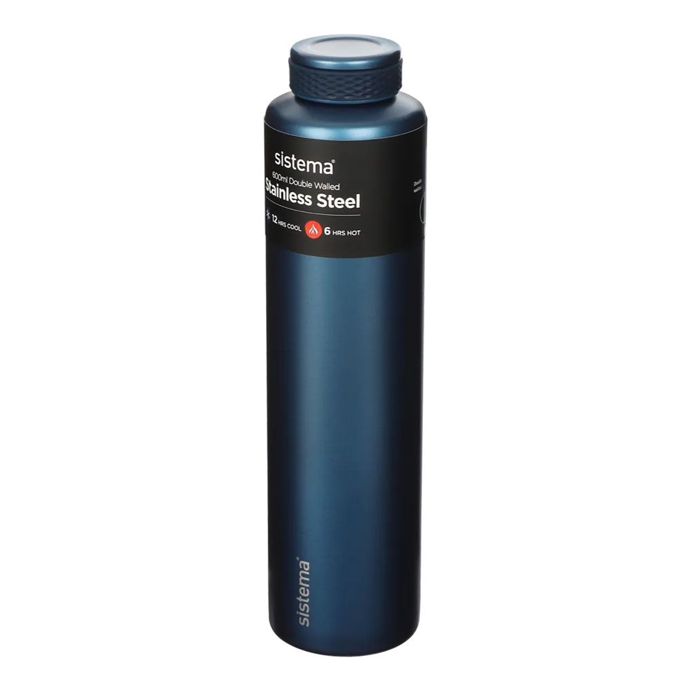 Sistema - Chic Stainless Steel Bottle 600mL - Blue