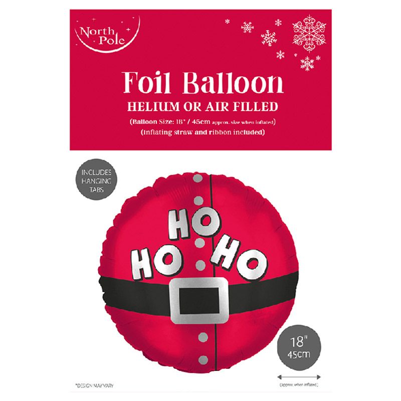 Eurowrap - Santa Ho-Ho Foil Balloons 18-inch - Red