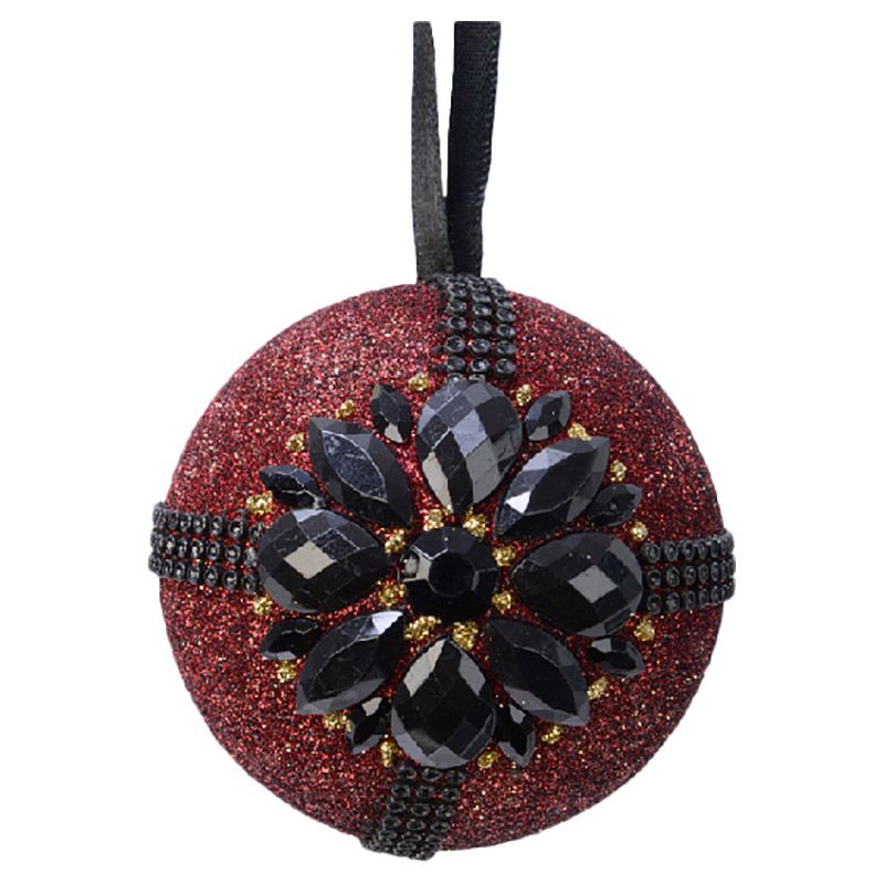 Homesmiths - Christmas Bauble Foam Glitter Bead Flower - 8cm