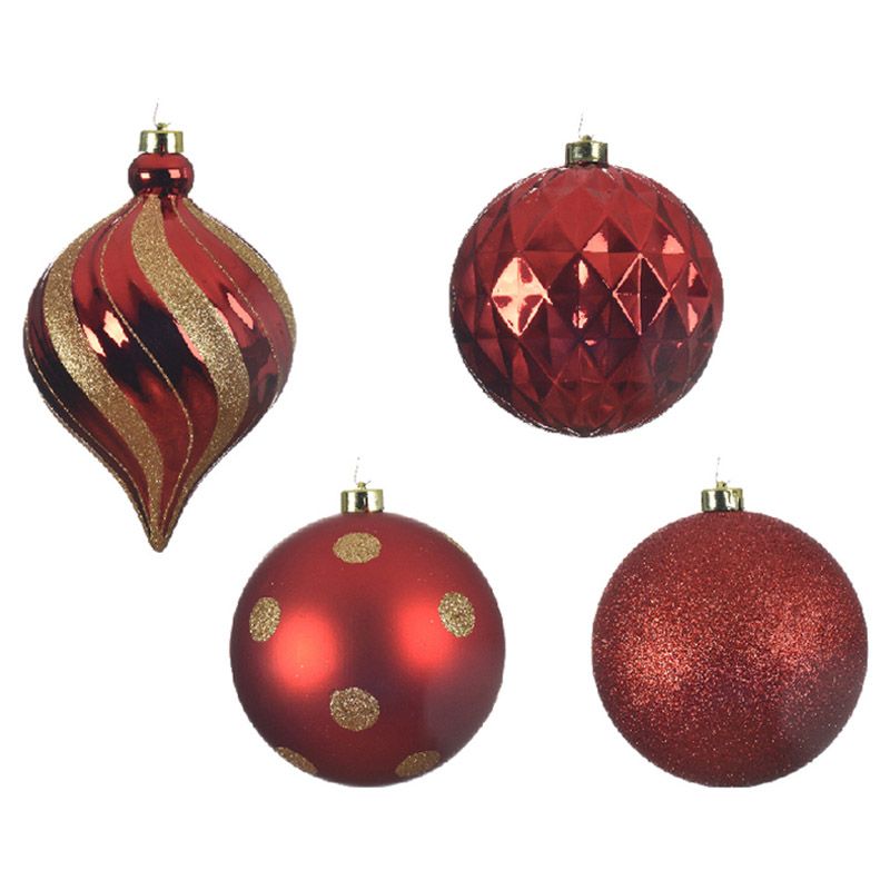 Homesmiths - Christmas Bauble Shatterproof - 3 pcs - 15cm - Red