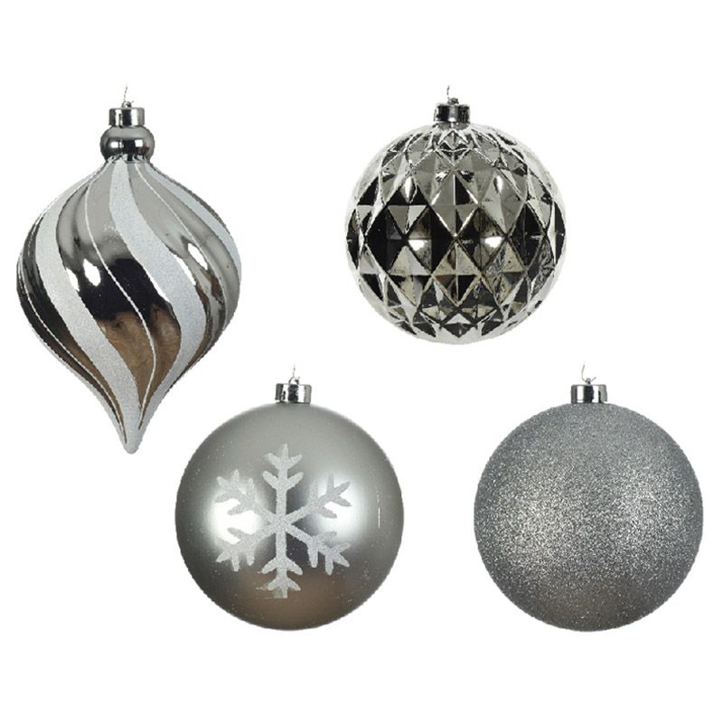 Homesmiths - Christmas Bauble Shatterproof - 3 pcs - Silver