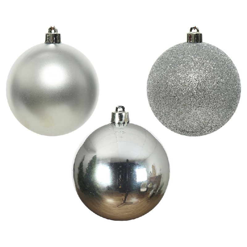 Homesmiths - Christmas Bauble Shatterproof - 34 pcs - Silver