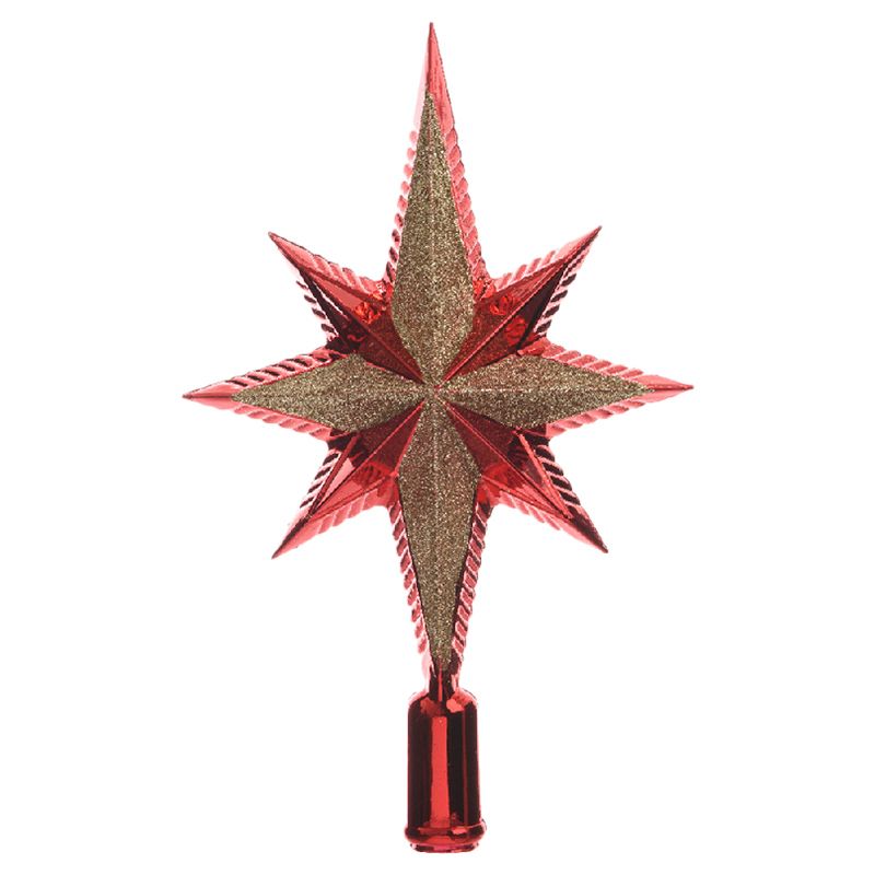 Homesmiths - Treetopper Shatterproof Glitter - 25.5cm - Red