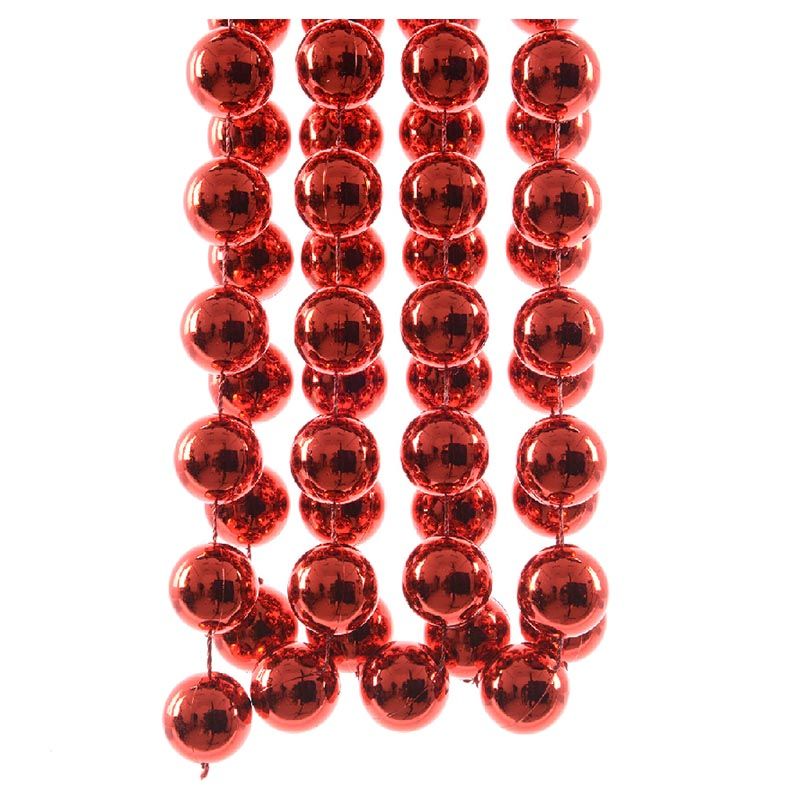 Homesmiths - Plastic Christmas Bead Garland - Shiny Red