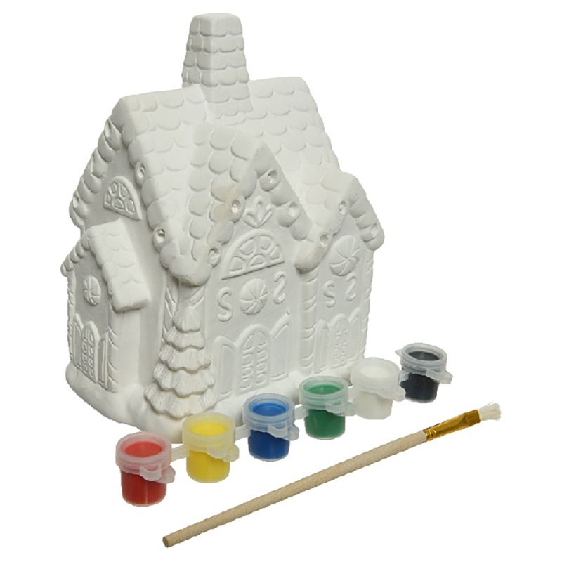 Homesmiths - Christmas Paint Set Gypsum House - 15Cm